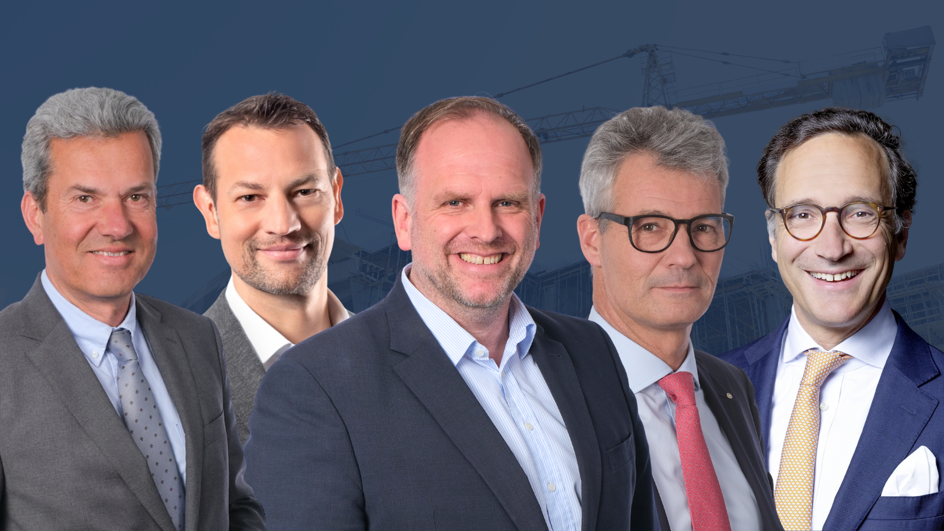 Johannes van der Linde, Per Carsten Meyer, Rudolf Sabatier, Thomas Echterhoff und Florian Kroker (v.l.n.r.) / Fotos: Bauindustrie Nds-HB, Agenda Niedersachsen