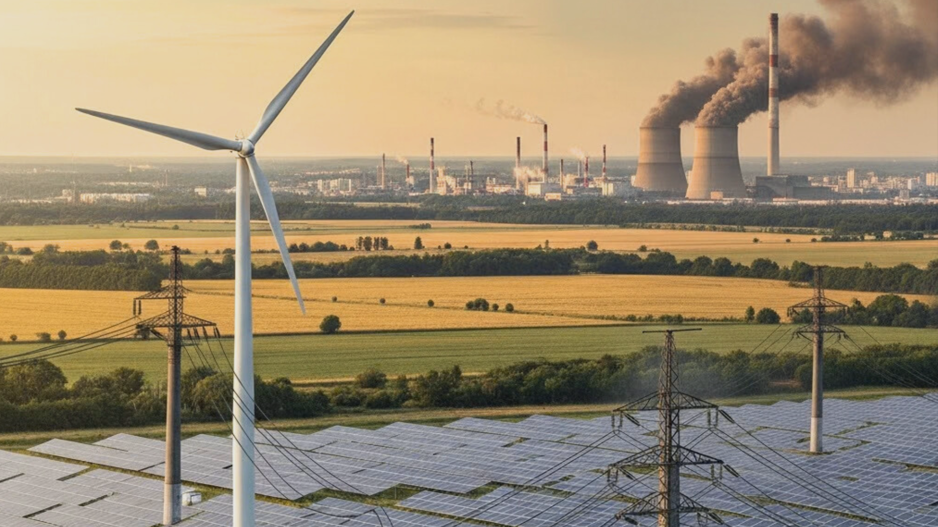 Graue Aussichten: Ist im Hintergrund die Zukunft des Energiesystems zu sehen? / Bild: Google Gemini / KI-generiert