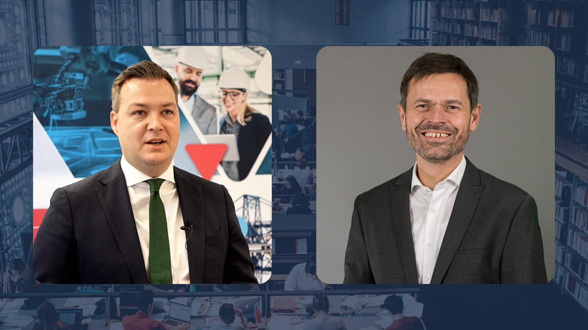 Stephan von Friedrichs, Hauptgeschäftsführer der Ingenieurkammer Niedersachsen (links) und der CDU-Landtagsabgeordnete Christian Frölich / Fotos: AN, IK Nds, CDU-Fraktion Nds. 